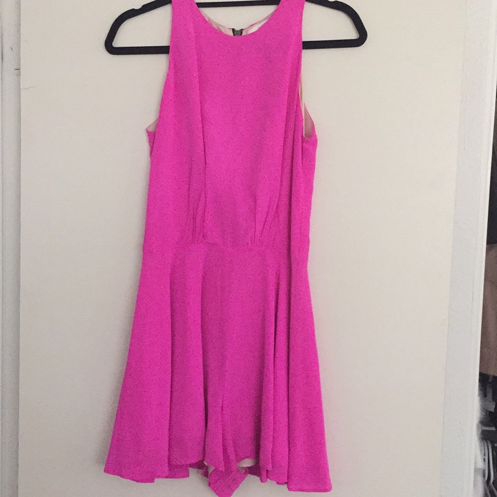 Magenta/Hot Pink Silk Romper